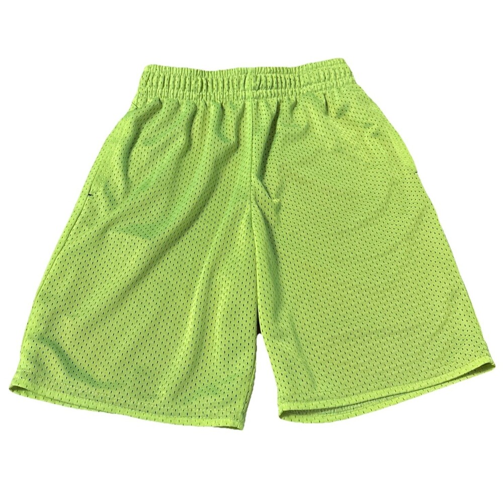 Athletic Works Boys Green Mesh Athletic Shorts Drawstring Size M (8) Pockets